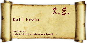 Keil Ervin névjegykártya